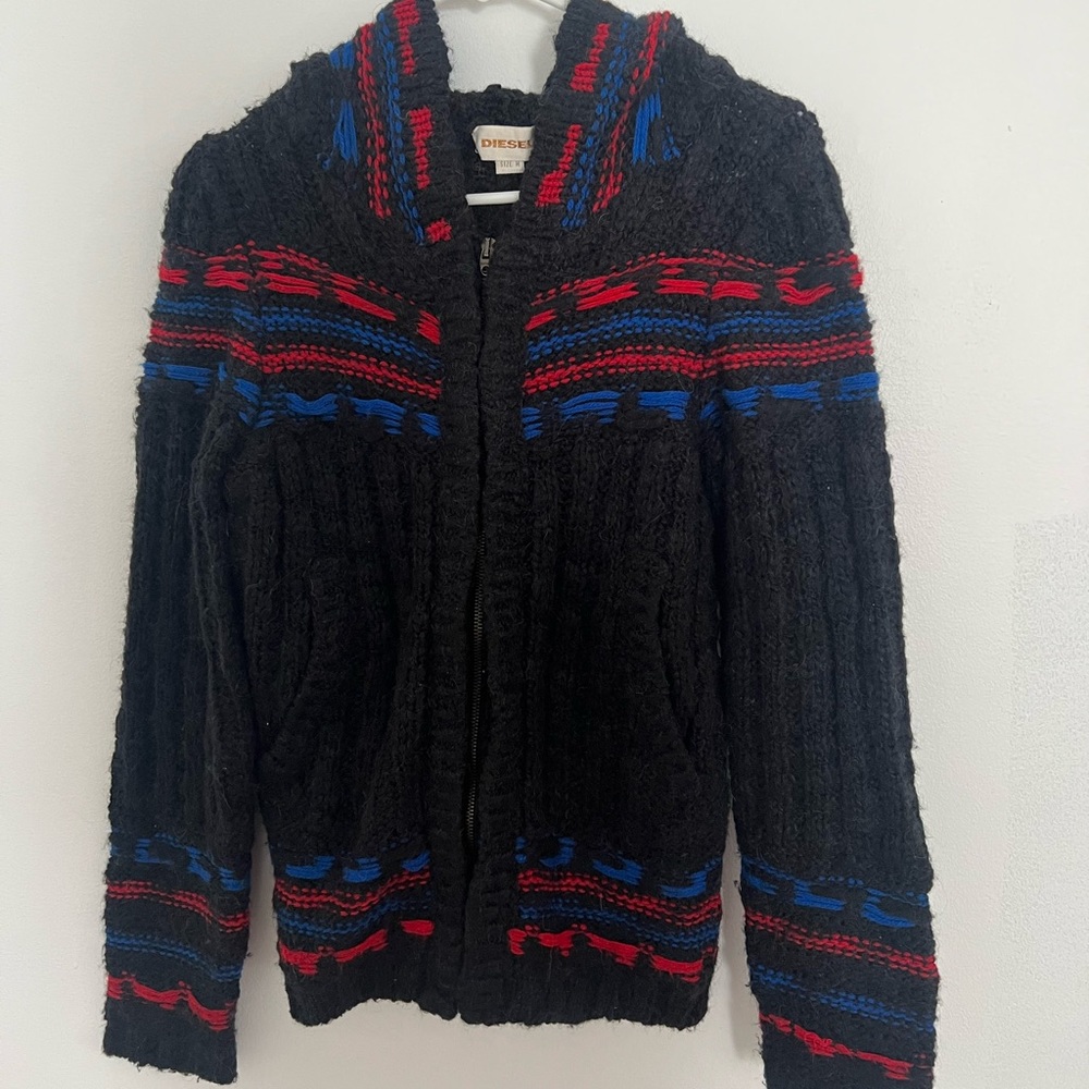diesel hooded sweater. Only worn once.  excellent condition.